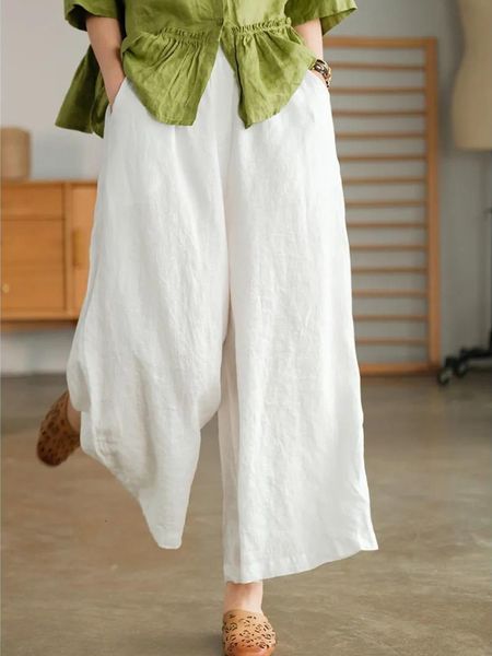 women's pants capris summer wide leg korean fashion cotton and linen straight casual loose ankle length women 230428, Black;white
women's pants capris summer wide leg korean fashion cotton and linen straight casual loose ankle length women 230428, Black;white