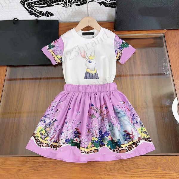 girls designer skirts sets flower printing t shirts with skirts two pieces sets purple color brand children dresses sets 2023 summer kids co, White
girls designer skirts sets flower printing t shirts with skirts two pieces sets purple color brand children dresses sets 2023 summer kids co, White