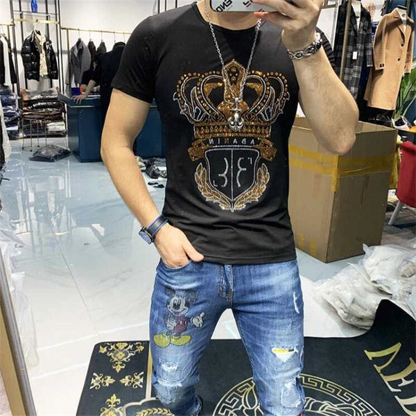 diamond short sleeve t-shirt men's summer new trend handsome large casual t-shirt, White;black
diamond short sleeve t-shirt men's summer new trend handsome large casual t-shirt, White;black