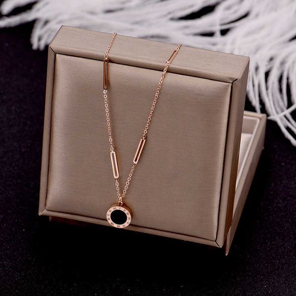 new korean version steel long round roman numerals necklace women's short collarbone chain girls' jewelry, Silver
new korean version steel long round roman numerals necklace women's short collarbone chain girls' jewelry, Silver