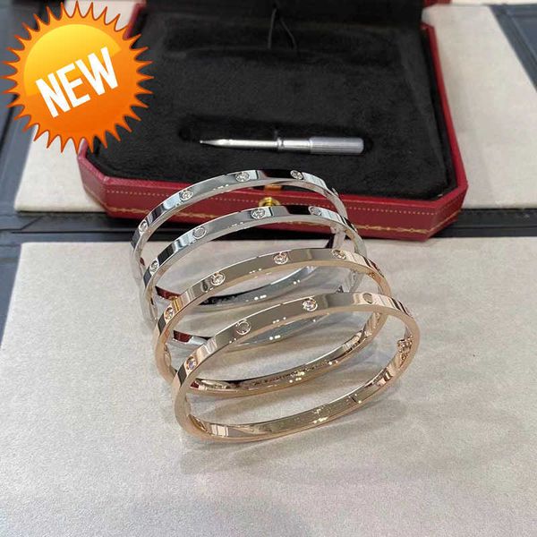 4mm thin 6th titanium steel designer bangle women men love silver rose gold screw screwdriver nail bangles bracelet couple jewelry with orig, Black