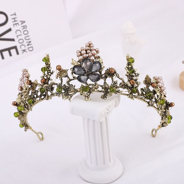 bridal hair ornament crystal crown hair band baroque retro wedding dress headwear handmade alloy pearl crown ts-0031-a, Silver
bridal hair ornament crystal crown hair band baroque retro wedding dress headwear handmade alloy pearl crown ts-0031-a, Silver