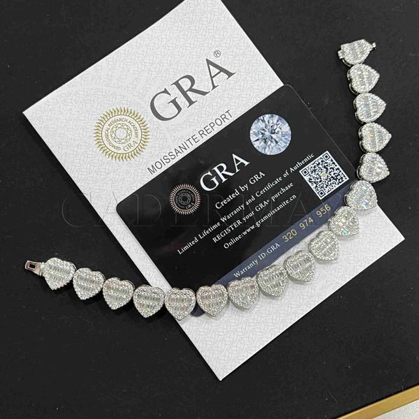 cadermay fashion square tennis cluster link chain 12mm width s925 iced out baguette moissanite heart tennis chain, Silver
cadermay fashion square tennis cluster link chain 12mm width s925 iced out baguette moissanite heart tennis chain, Silver