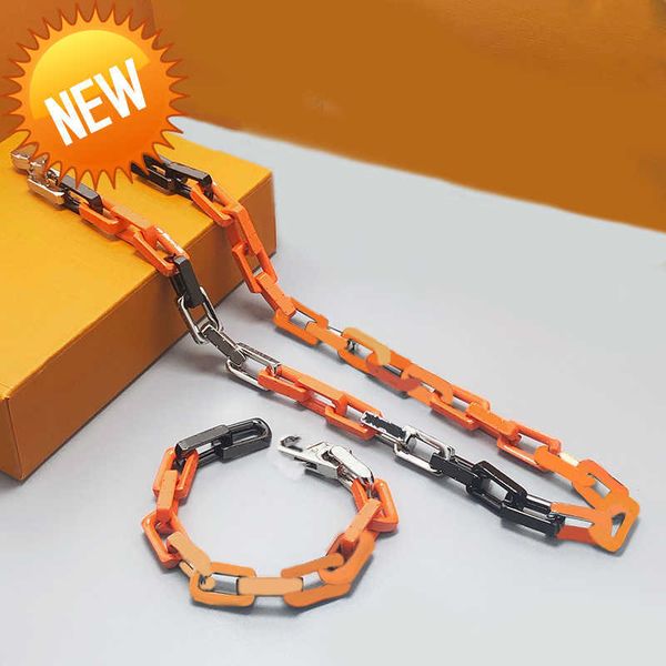fashion link chain designer necklace bracelet luxury jewelry stainless steel hiphop orange black silver mens chains necklaces jewelry for me
fashion link chain designer necklace bracelet luxury jewelry stainless steel hiphop orange black silver mens chains necklaces jewelry for me