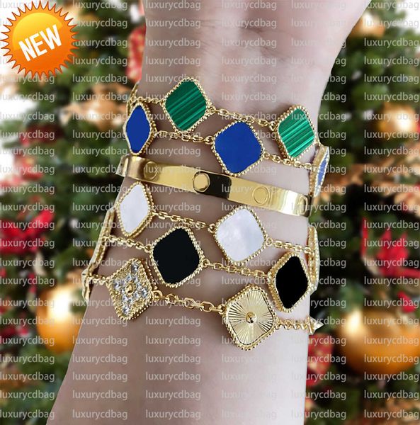 classic designer jewelry four leaf clover charm bracelets bangle chain 18k gold agate shell mother of pearl for women girl wedding mother�, Golden;silver
classic designer jewelry four leaf clover charm bracelets bangle chain 18k gold agate shell mother of pearl for women girl wedding mother�, Golden;silver