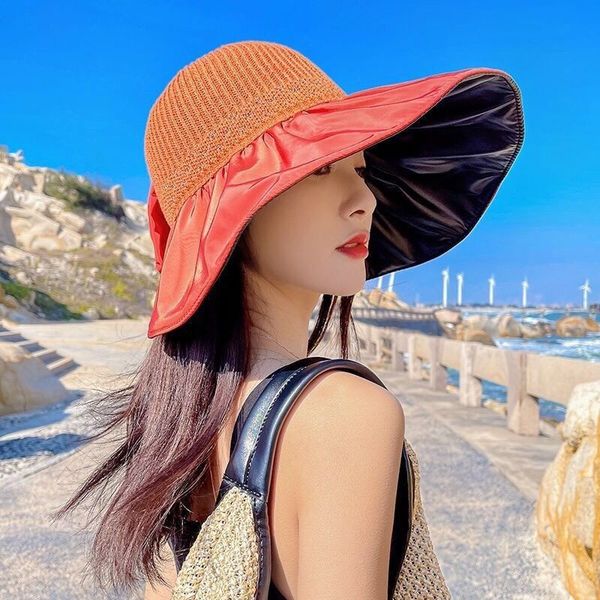 designer straw hat brand letter cap summer black rubber uv resistant hats children's versatile beach mesh large brim sunshade hat folda, Blue;gray
designer straw hat brand letter cap summer black rubber uv resistant hats children's versatile beach mesh large brim sunshade hat folda, Blue;gray