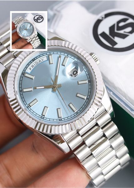 

Classic Men's Watch Light Blue dial 40mm/36mm Women's Watch Scratch resistant Calendar Fully Automatic Mechanical Watch Montre de Luxe 007