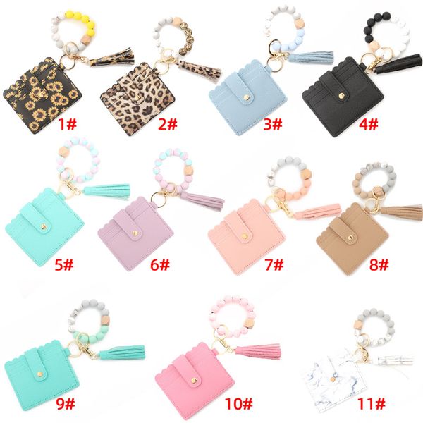 keychain for woman creative silicone bracelet key chain card bag leopard print silicone bead bracelet pu tassel women's purse leather t, Silver
keychain for woman creative silicone bracelet key chain card bag leopard print silicone bead bracelet pu tassel women's purse leather t, Silver