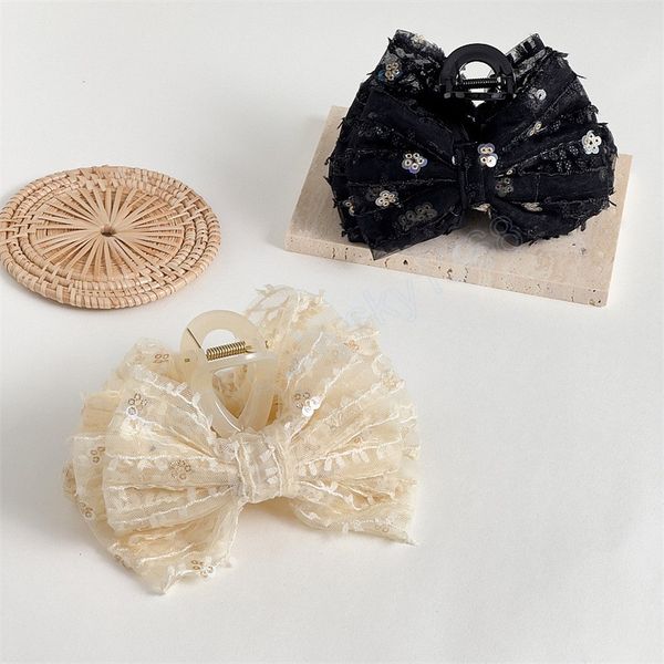 large sequin lace bowknot hair claws women hairpins barrettes gilrs fashion hair clips hair accessories headwear, Slivery;white
large sequin lace bowknot hair claws women hairpins barrettes gilrs fashion hair clips hair accessories headwear, Slivery;white