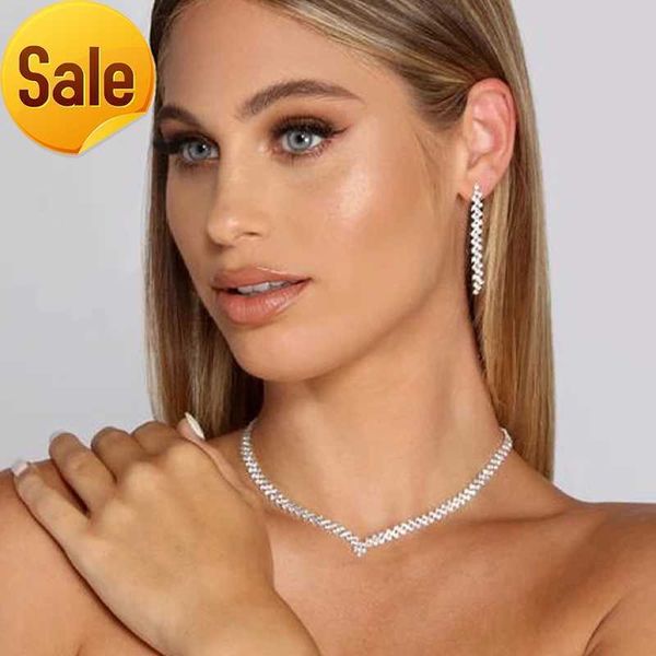 trendy crystals necklace earrings jewelry set aesthetic women bridal accessories statement african piercing wedding jewelry female decoratio, Silver
trendy crystals necklace earrings jewelry set aesthetic women bridal accessories statement african piercing wedding jewelry female decoratio, Silver