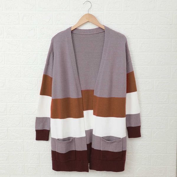 sweater coat shiying women's autumn and winter loose contrast stitching knitted cardigan medium length, White;black
sweater coat shiying women's autumn and winter loose contrast stitching knitted cardigan medium length, White;black