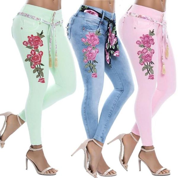 women's pants capris floral embroidery high waist skinny jeans denim long tassel belt slim stretchy 230428, Black;white
women's pants capris floral embroidery high waist skinny jeans denim long tassel belt slim stretchy 230428, Black;white