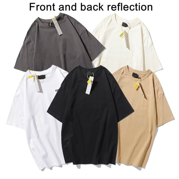 ess designer t shirts reflection letter laminated print short sleeve high street loose oversize casual t shirt cotton for men, White;black
ess designer t shirts reflection letter laminated print short sleeve high street loose oversize casual t shirt cotton for men, White;black