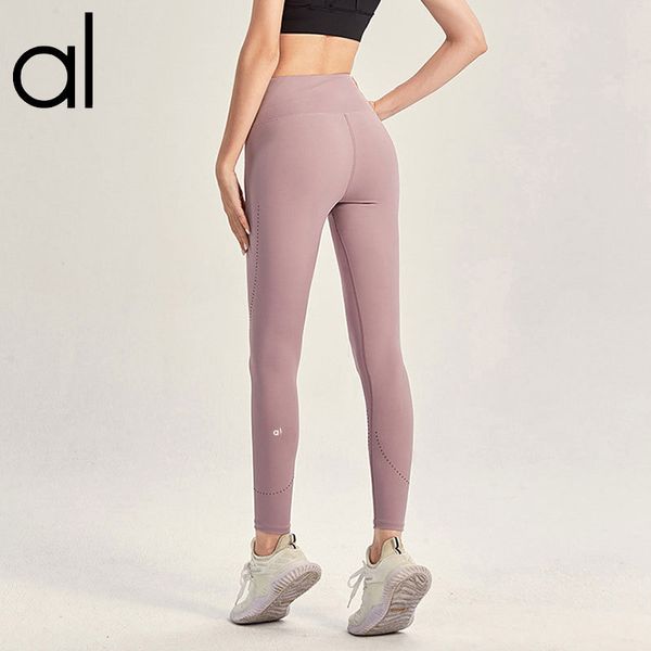 

AL Women' Yoga Push Ups Leggings Soft High Waist Hip Lift Elastic T-line Sports Quick-dry Fiess Fat Burning Training Pants, Grey
