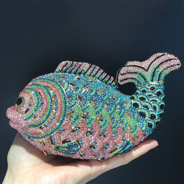 evening bags blue/green/black crystal women fish clutches luxury gold metal lady girl evening shoulder handbag elegant banquet wedding purse
evening bags blue/green/black crystal women fish clutches luxury gold metal lady girl evening shoulder handbag elegant banquet wedding purse