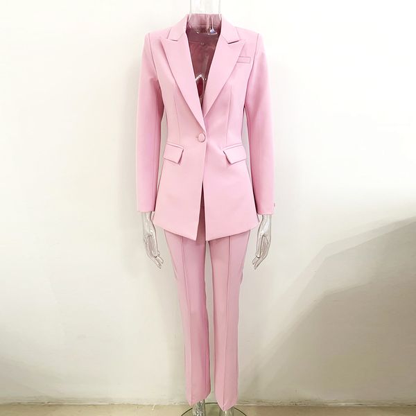 high-quality office lady classic suits one-button pink blazer and pencil pants, White;black
high-quality office lady classic suits one-button pink blazer and pencil pants, White;black