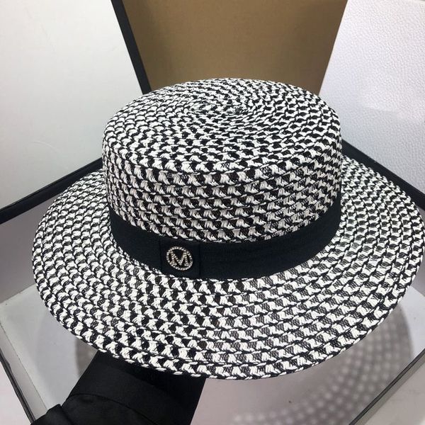 designer straw hat brand letter cap summer version of straw hat female summer british hollowed out small fresh flat hat for vacation sun sha, Blue;gray
designer straw hat brand letter cap summer version of straw hat female summer british hollowed out small fresh flat hat for vacation sun sha, Blue;gray