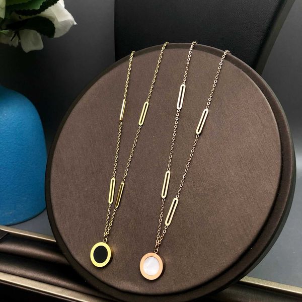 new heavy industry roman black and white face necklace two wear light luxury small pendant fashion versatile collar chain, Silver
new heavy industry roman black and white face necklace two wear light luxury small pendant fashion versatile collar chain, Silver