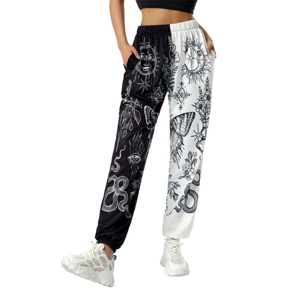 women's pants capris boho hippie harem high smocked waist printed patchwork sweatpants yoga 90s goth baggy casual trousers 230428, Black;white
women's pants capris boho hippie harem high smocked waist printed patchwork sweatpants yoga 90s goth baggy casual trousers 230428, Black;white