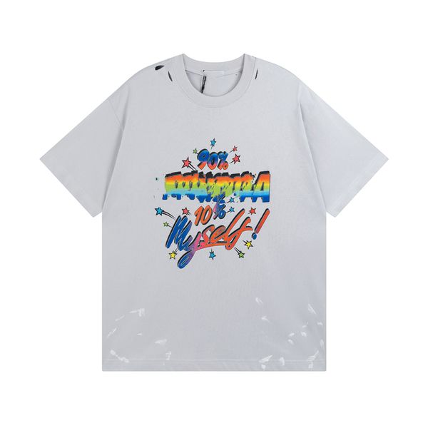 men's t-shirt 2023 fashionable men's t-shirts balencaigaity cotton anti-wrinkle printed alphabet couple casual wear student short, White;black 
men's t-shirt 2023 fashionable men's t-shirts balencaigaity cotton anti-wrinkle printed alphabet couple casual wear student short, White;black