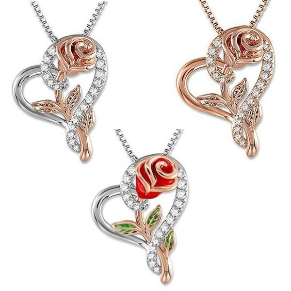 rose flower pendant heart necklaces for women two-tone zircon aesthetic jewelry gift for mom girls, Silver
rose flower pendant heart necklaces for women two-tone zircon aesthetic jewelry gift for mom girls, Silver