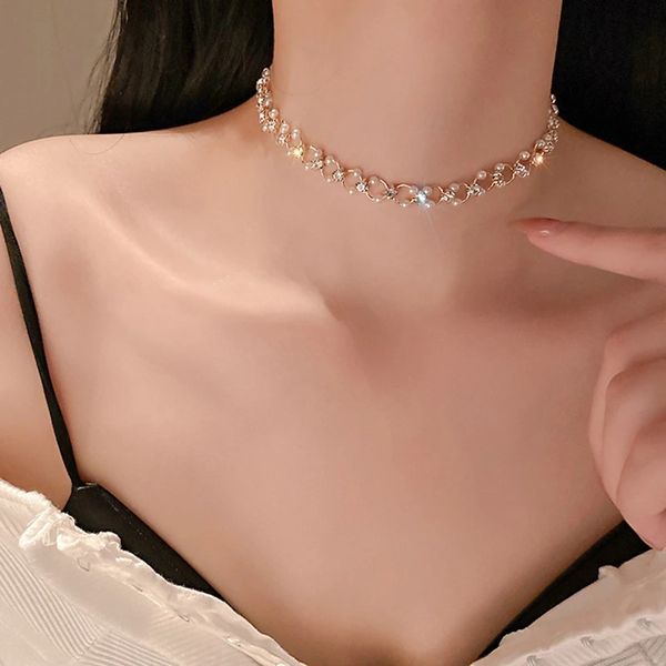 simple fashion pearl choker necklace for women fashionable party accessories banquet necklace female gift, Golden;silver
simple fashion pearl choker necklace for women fashionable party accessories banquet necklace female gift, Golden;silver