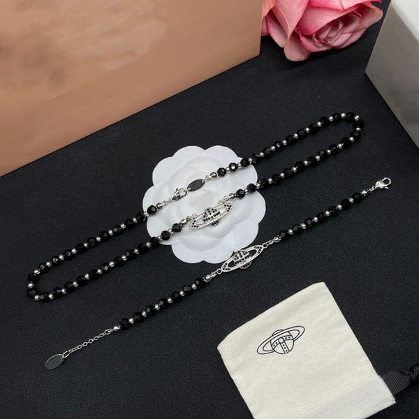 designer pendant necklace bracelet men's and women's jewelry necklace saturn necklace, Silver