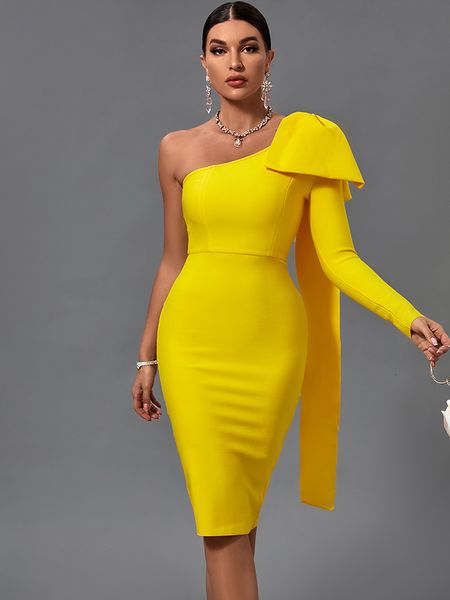 party dresses long sleeve bandage womens yellow elegant bowknot evening club summer 230201, White;black
party dresses long sleeve bandage womens yellow elegant bowknot evening club summer 230201, White;black