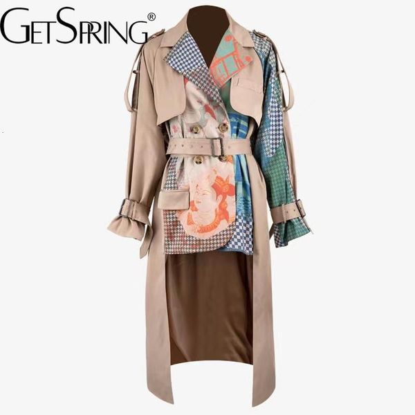women's trench coats yuerwang asymmetry hem long print sleeve single breasted windbreaker woman autumn winter 230201, Tan;black
women's trench coats yuerwang asymmetry hem long print sleeve single breasted windbreaker woman autumn winter 230201, Tan;black