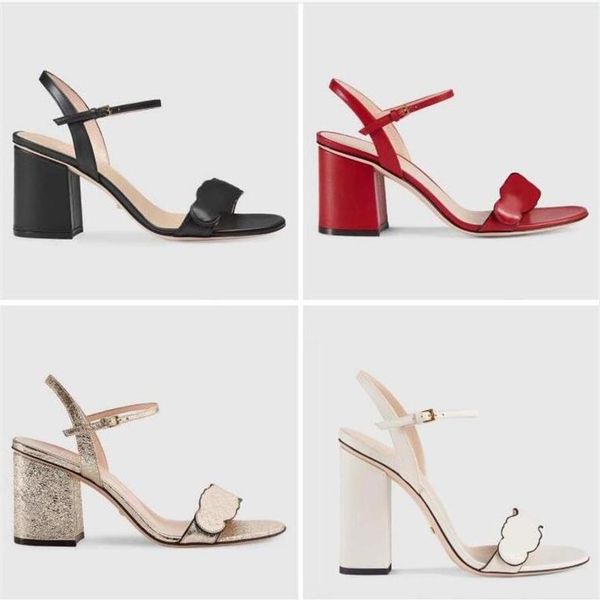 luxury high heels leather sandal suede mid-heel 7-11cm women designer sandals summer size 35-40 with box310w, Black