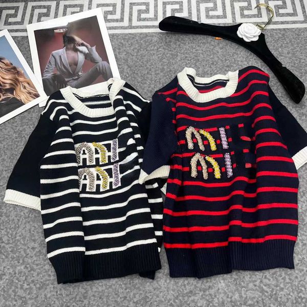 22s women sweater designer knitted t shirt embroidered letters on the chest round neck short sleeve summer slim short sweatshirt breathable, White;black
22s women sweater designer knitted t shirt embroidered letters on the chest round neck short sleeve summer slim short sweatshirt breathable, White;black
