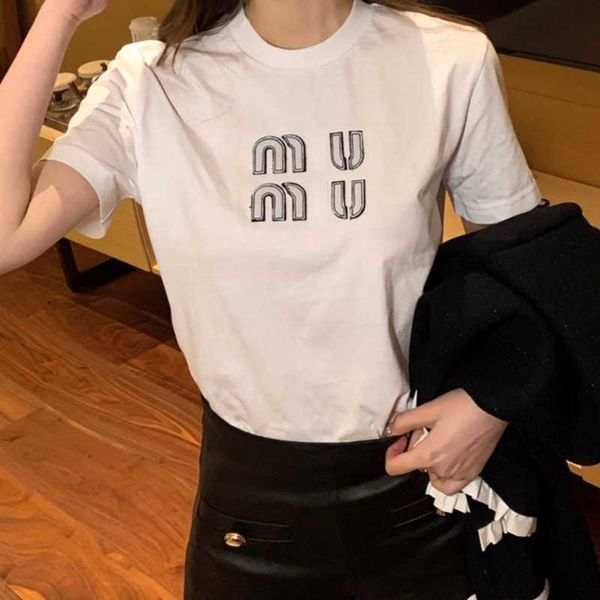 summer womens t shirt fashion letter sticker embroidery tee shirt designer t shirt women casual round neck short sleeved top, White
summer womens t shirt fashion letter sticker embroidery tee shirt designer t shirt women casual round neck short sleeved top, White