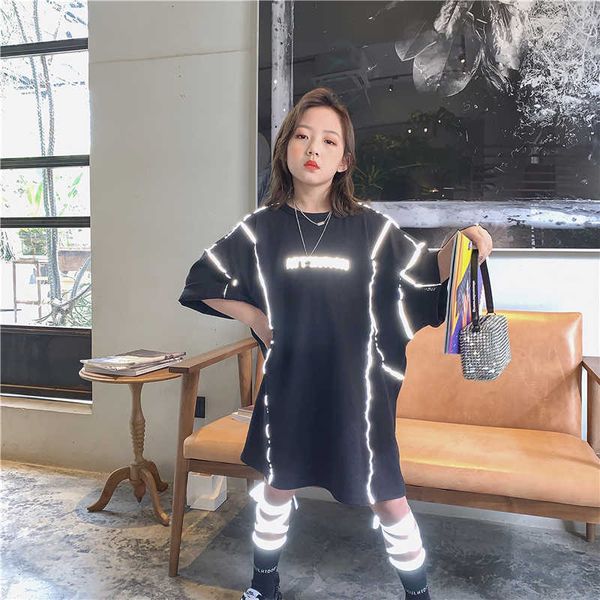 girl's dresses summer children clothes boys and girls cotton stripe black reflective t shirt loose long tees teens kids wear 8 9 10 12, Red;yellow
girl's dresses summer children clothes boys and girls cotton stripe black reflective t shirt loose long tees teens kids wear 8 9 10 12, Red;yellow