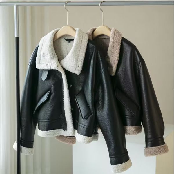 womens leather faux women jackets winter fashion fleece imitation jacket coat long sleeve female chic outerwear beautiful street 230131, Black
womens leather faux women jackets winter fashion fleece imitation jacket coat long sleeve female chic outerwear beautiful street 230131, Black