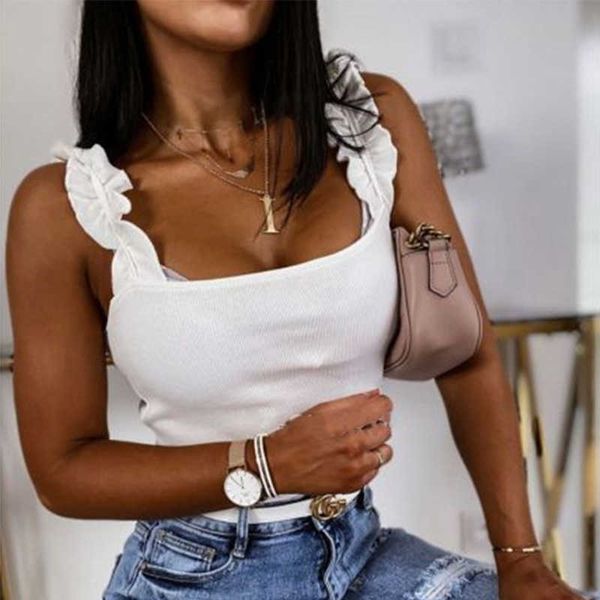 women's tanks camis tank women square collar solid knit casual basic summer ribbed slim ruffles women y2302, White
women's tanks camis tank women square collar solid knit casual basic summer ribbed slim ruffles women y2302, White