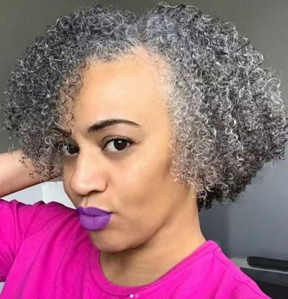 silver grey kinky human hair ponytail puff bun women gray hair piece salt and pepper afro pony tail with drawstring short new fashion, Black
silver grey kinky human hair ponytail puff bun women gray hair piece salt and pepper afro pony tail with drawstring short new fashion, Black