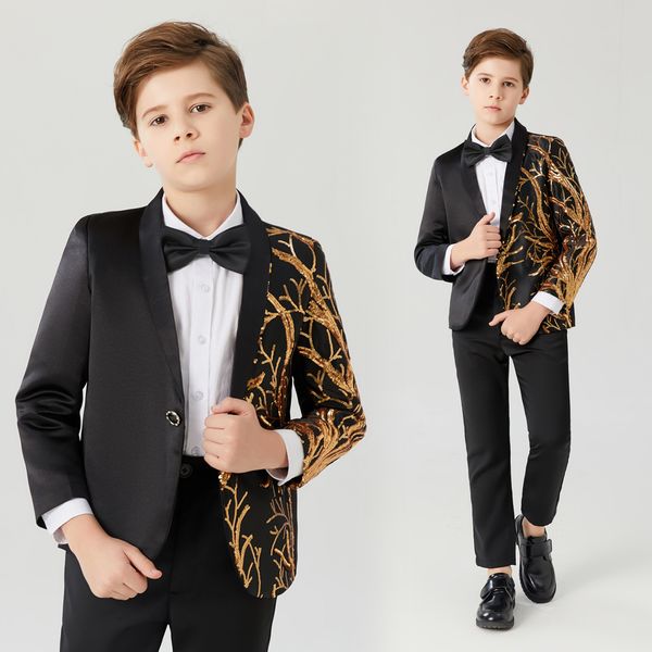 suits children's colour sequins embroidered suit piano performance boy handsome host color flashing personality walk show ring bearer 2, Black
suits children's colour sequins embroidered suit piano performance boy handsome host color flashing personality walk show ring bearer 2, Black