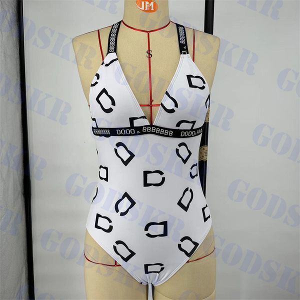 letter logo one piece swimsuit v neck womens bikini backless swimwear for women, White;black
letter logo one piece swimsuit v neck womens bikini backless swimwear for women, White;black