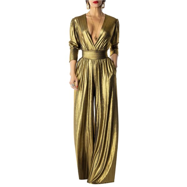 women's jumpsuits rompers ladys deep v-neck jumpsuit long sleeve loose romper wide legs women fashion glitter metallic streetwear 23020, Black;white
women's jumpsuits rompers ladys deep v-neck jumpsuit long sleeve loose romper wide legs women fashion glitter metallic streetwear 23020, Black;white