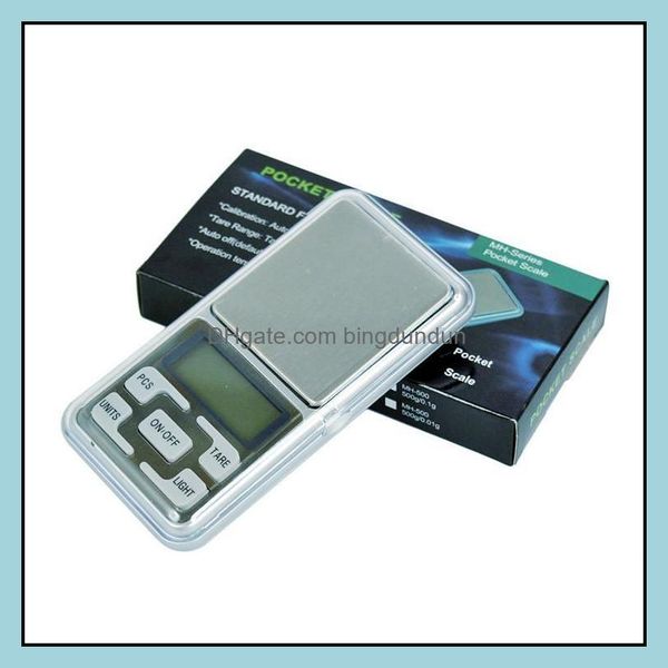 Image of Weighing Scales Mini Electronic Pocket Scale 100G 200G 0.01G 500G 0.1G Jewelry Diamond Nce Lcd Display With Retail Package Drop Deli Otm59
