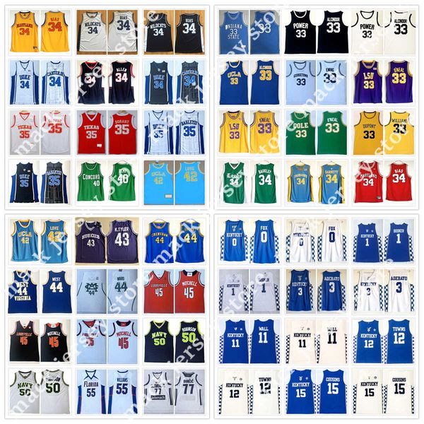 ncaa college high school basketball jersey grayson allen redick ingram okafor laettne hill young carter bagley iii barkley garnett bias, Black