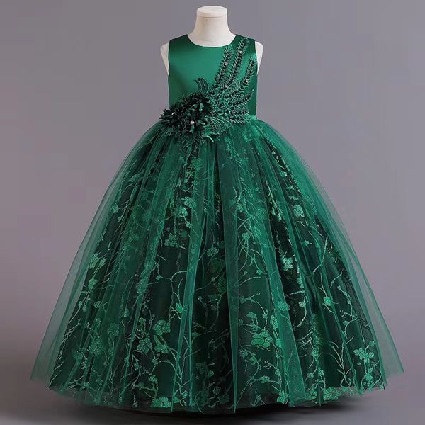 green beaded ball gown girls pageant dresses spaghetti straps princess flower girl dress appliqued first communion dress baby birthday party, White;blue
green beaded ball gown girls pageant dresses spaghetti straps princess flower girl dress appliqued first communion dress baby birthday party, White;blue