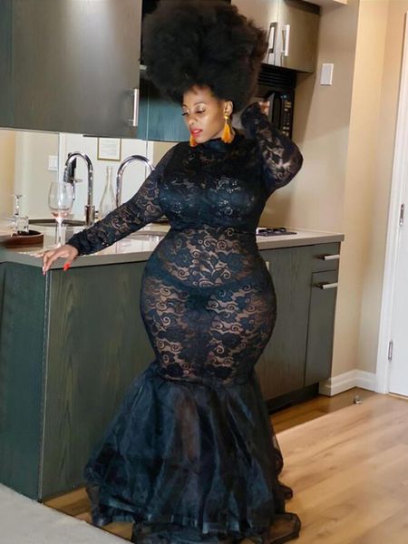 plus size dresses trumpet lace dress size see through long sleeve high collar package hip organza mermaid nightclub party outfits 230201, Black
plus size dresses trumpet lace dress size see through long sleeve high collar package hip organza mermaid nightclub party outfits 230201, Black