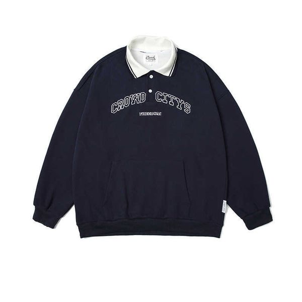 2023 autumn new men's letter embroidery polo collar sweater college style casual coat men, Black
2023 autumn new men's letter embroidery polo collar sweater college style casual coat men, Black