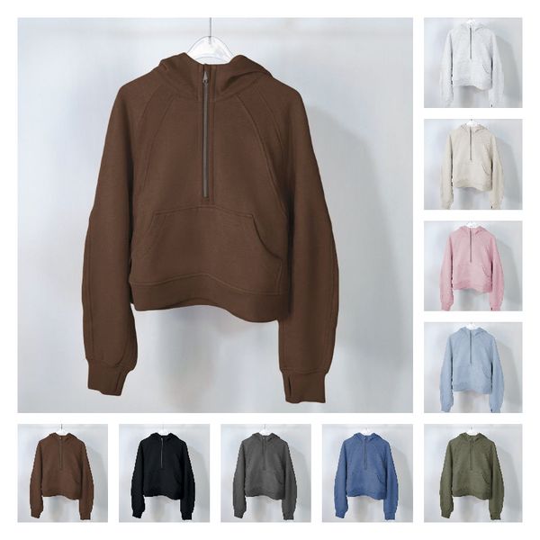 yoga designer hoodie women hoodies autumn and winter plus velvet thickening jackets sports half zipper terry sweater cing loose short clothe, Black
yoga designer hoodie women hoodies autumn and winter plus velvet thickening jackets sports half zipper terry sweater cing loose short clothe, Black
