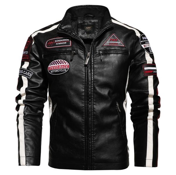 mens leather faux motorcycle jacket for men in autumnwinter fashion casual embroidered winter velvet pu jacke 230131, Black
mens leather faux motorcycle jacket for men in autumnwinter fashion casual embroidered winter velvet pu jacke 230131, Black