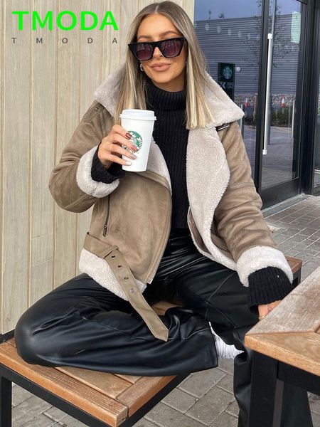 womens leather faux t moda winter women shearling sheepskin fake jackets lady thick warm suede lambs short motorcycle coats 230131, Black
womens leather faux t moda winter women shearling sheepskin fake jackets lady thick warm suede lambs short motorcycle coats 230131, Black