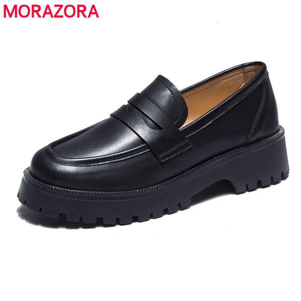 dress shoes morazora brand fashion genuine leather woman thick sole platform spring summer ladies office casual 230201, Black
dress shoes morazora brand fashion genuine leather woman thick sole platform spring summer ladies office casual 230201, Black