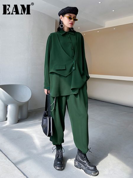 women's two piece pants eam wide leg irregular big size suit lapel long sleeve loose fit women fashion spring autumn 1z605 230201, White
women's two piece pants eam wide leg irregular big size suit lapel long sleeve loose fit women fashion spring autumn 1z605 230201, White