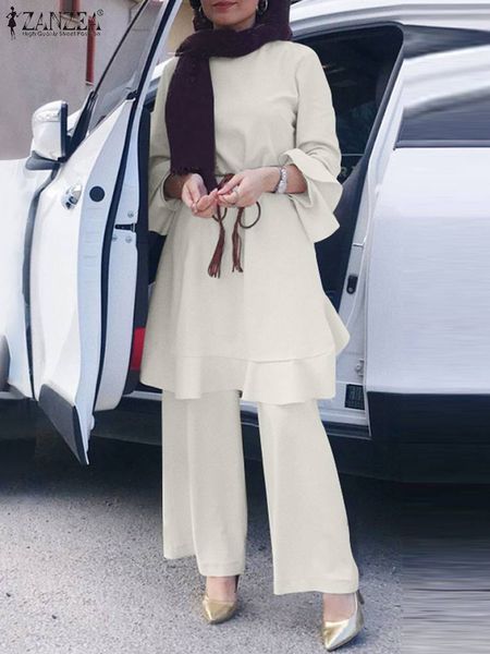 ethnic clothing zanzea lace-up solid muslim sets abaya kaftan women o-neck flare sleeve buttons blouse and wide leg pants elegant vintage su, Red
ethnic clothing zanzea lace-up solid muslim sets abaya kaftan women o-neck flare sleeve buttons blouse and wide leg pants elegant vintage su, Red